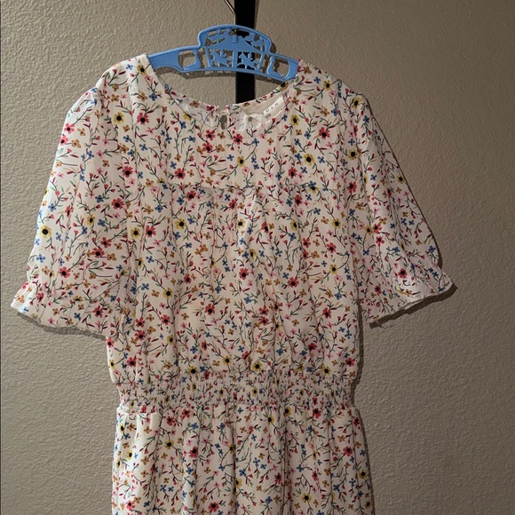 Hayden Girls Multicolor Floral Casual Short Sleeve Tiered Dress Girls Size M - Picture 3 of 6